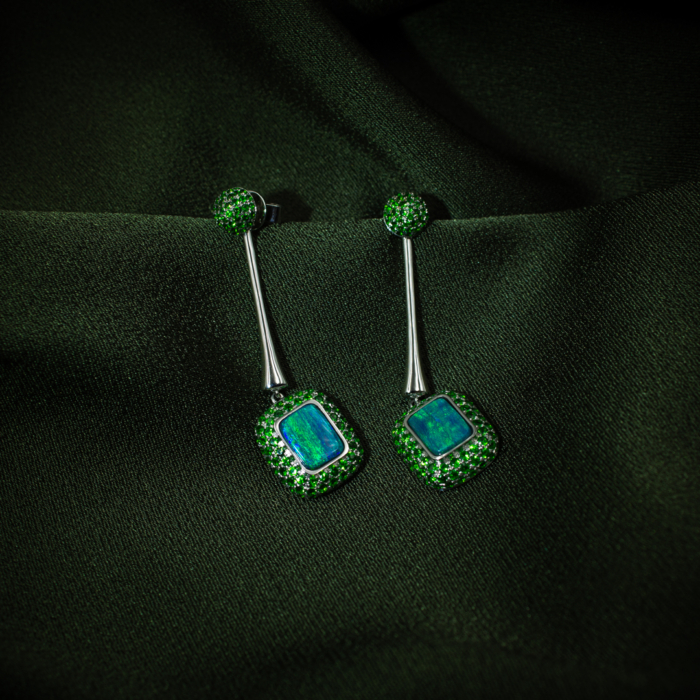 opal tsavorite drop earrings 1 1