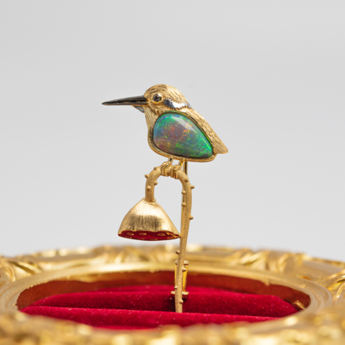 black opal hummingbird brooch 1