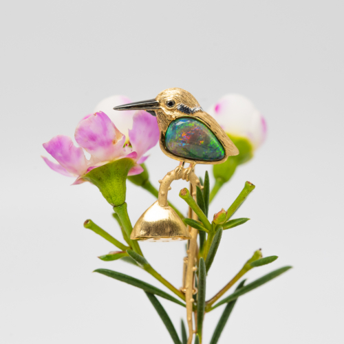 black opal hummingbird brooch 2