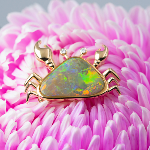 black opal lucky crab brooch 2