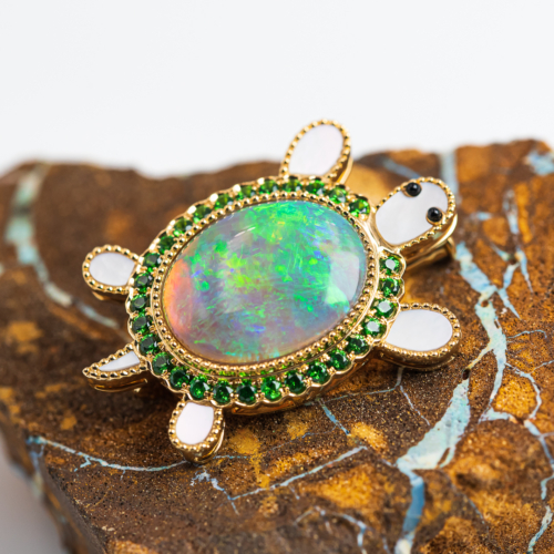 black opal turtle brooch 1