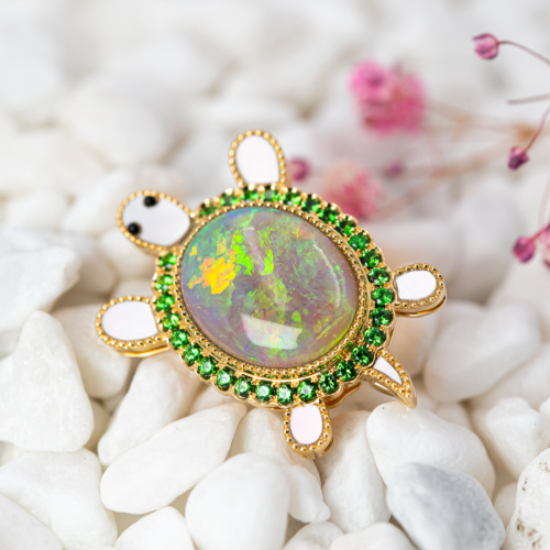 black opal turtle brooch 2