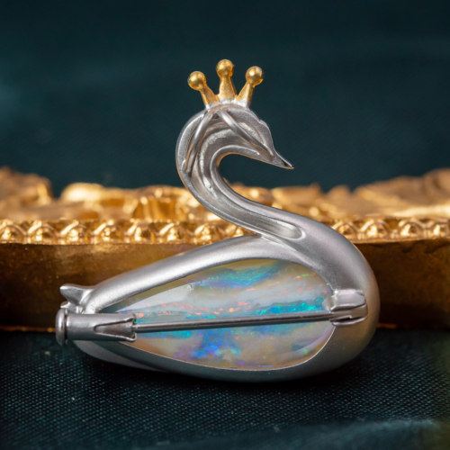 swan princess white gold pendant 3