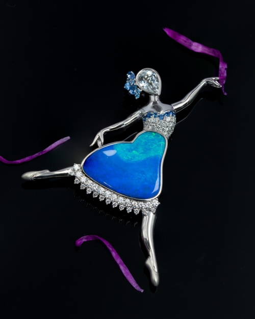 Alternative view of Ballerina Black Opal Dancer Brooch