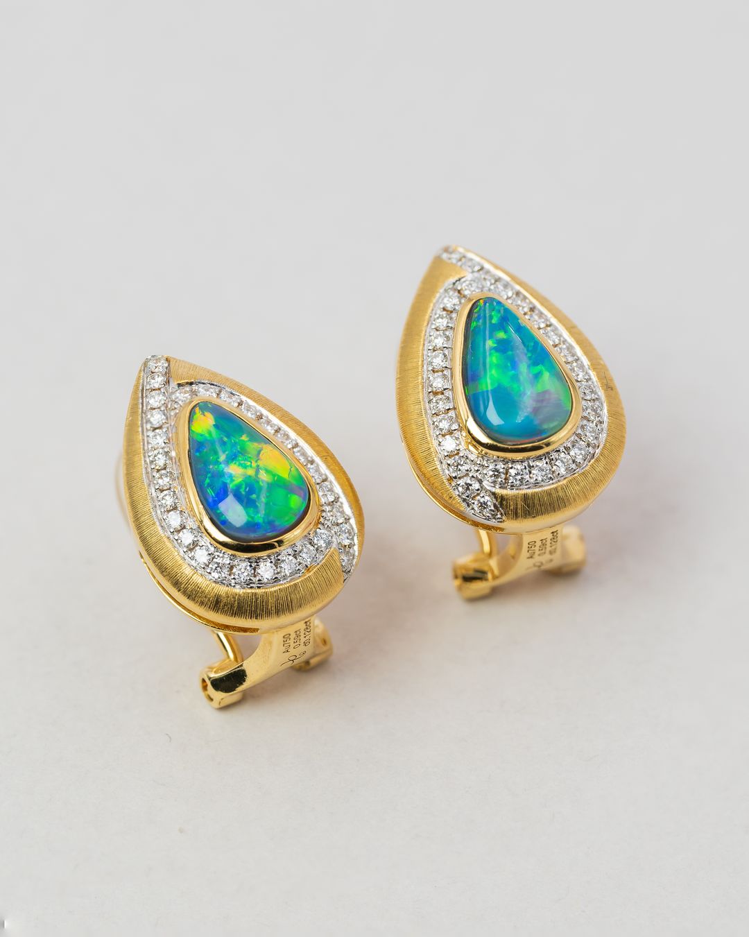 Black Opal Gold Pine Earrings