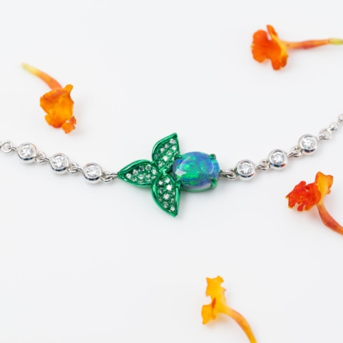 Black Opal Orchid Bracelet