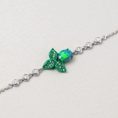 Alternative view of Black Opal Orchid Bracelet