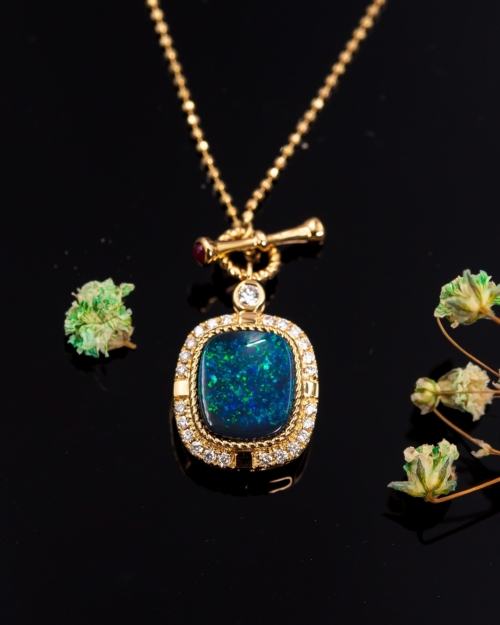 Alternative view of Boulder Opal Anchor Pendant