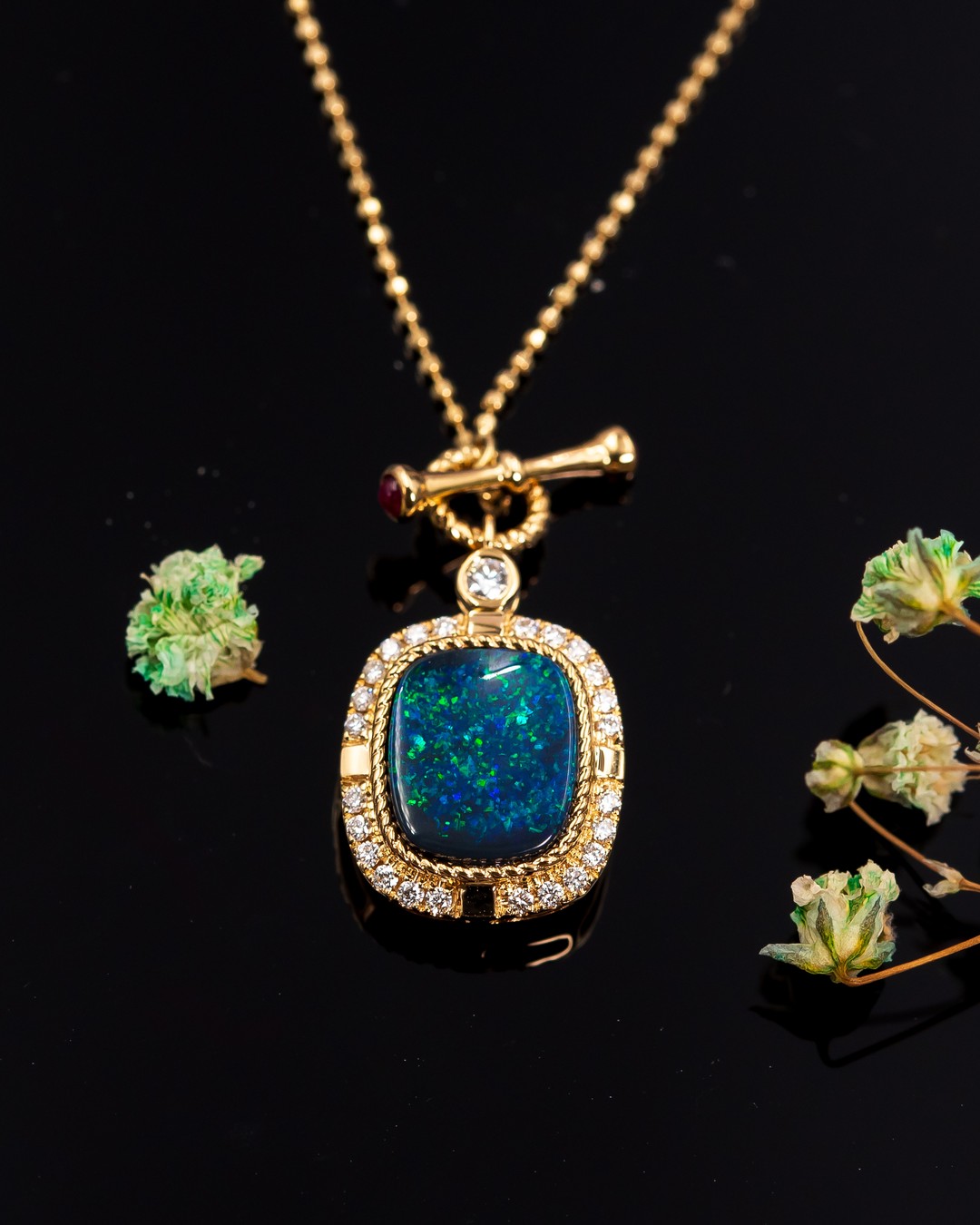 Boulder Opal Anchor Pendant - Image 2