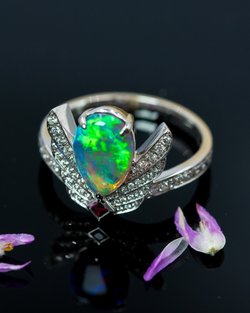 Alternative view of Crystal Opal Wonder Woman Ring