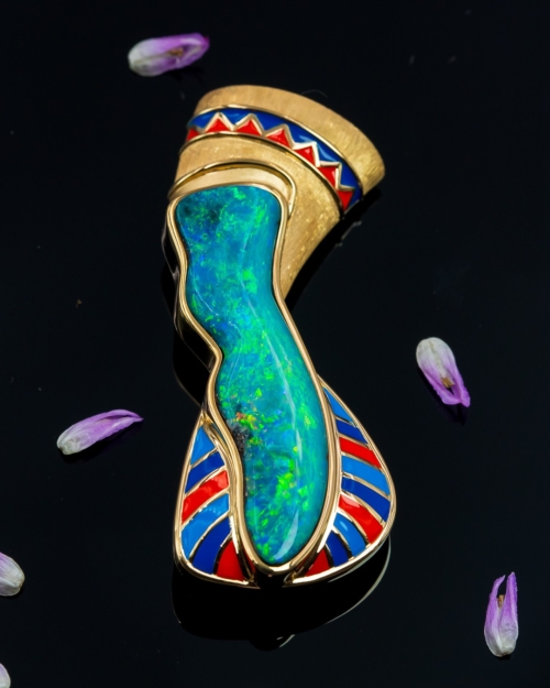 Alternative view of Egyptian Pharaoh Opal Brooch