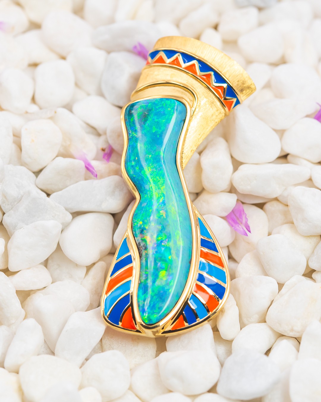 Egyptian Pharaoh Opal Brooch - Image 3