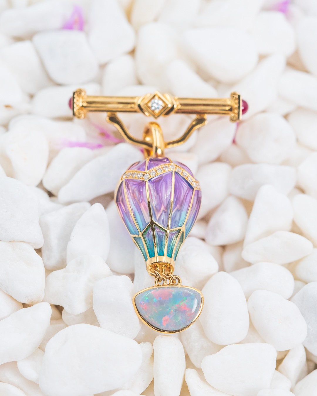 Enamel Hot Air Balloon Pendant