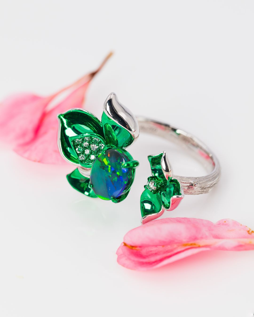 Iris Opal Flower Ring