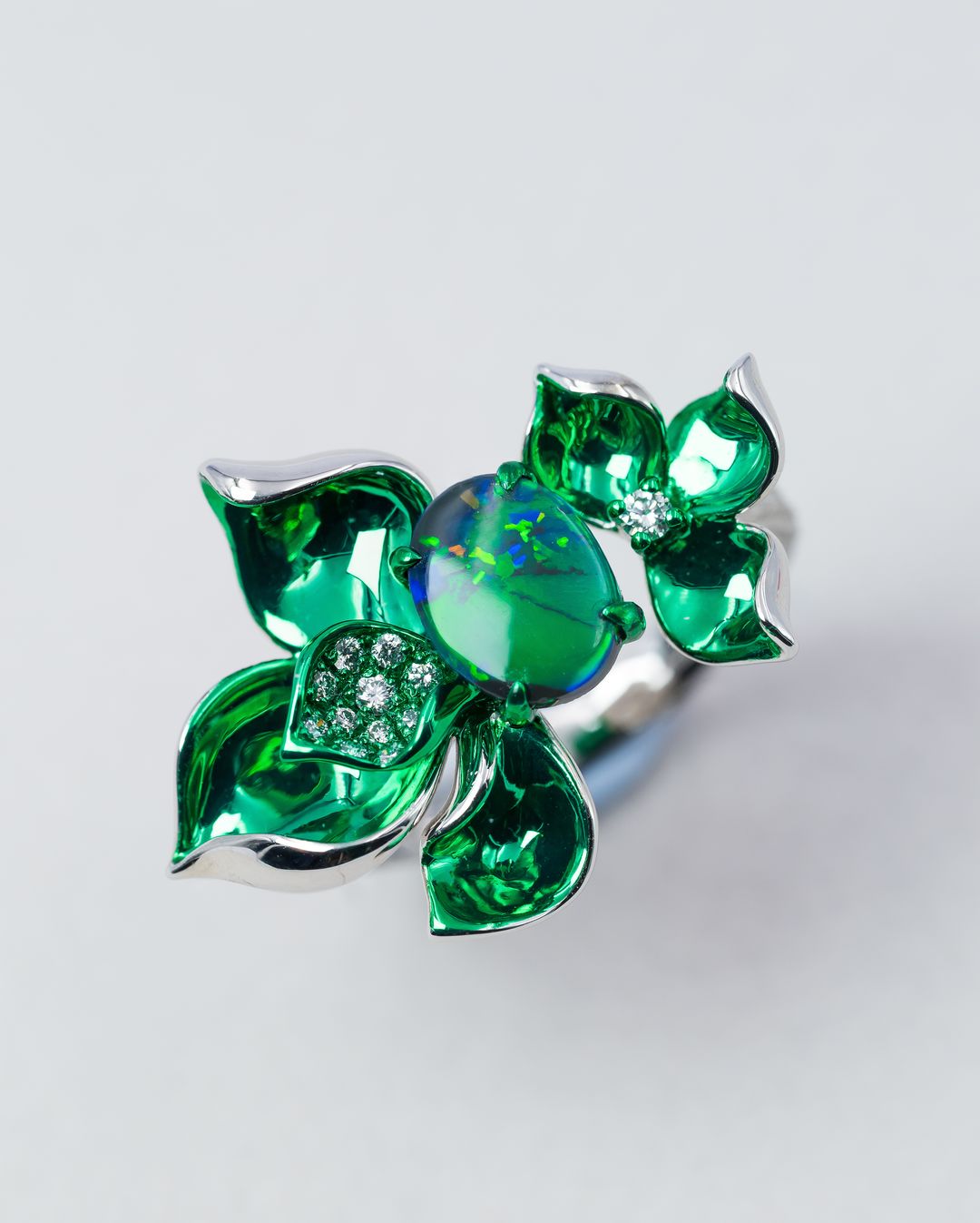 Iris Opal Flower Ring - Image 2