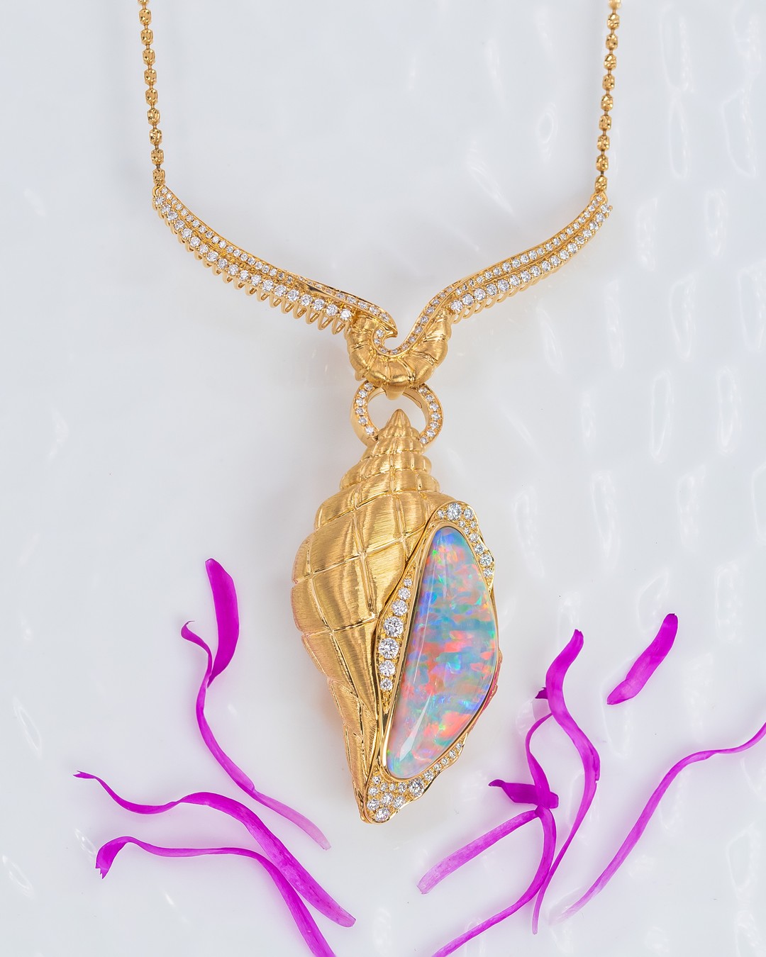 Opal Conch Shell Secret Pendant