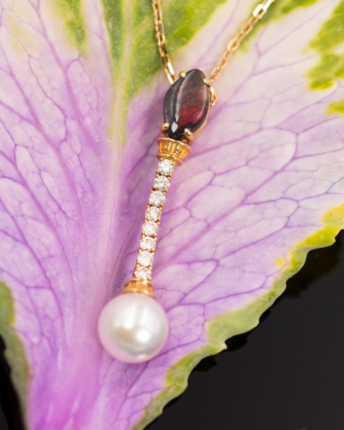 Alternative view of Opal Matchstick Pearl Pendant