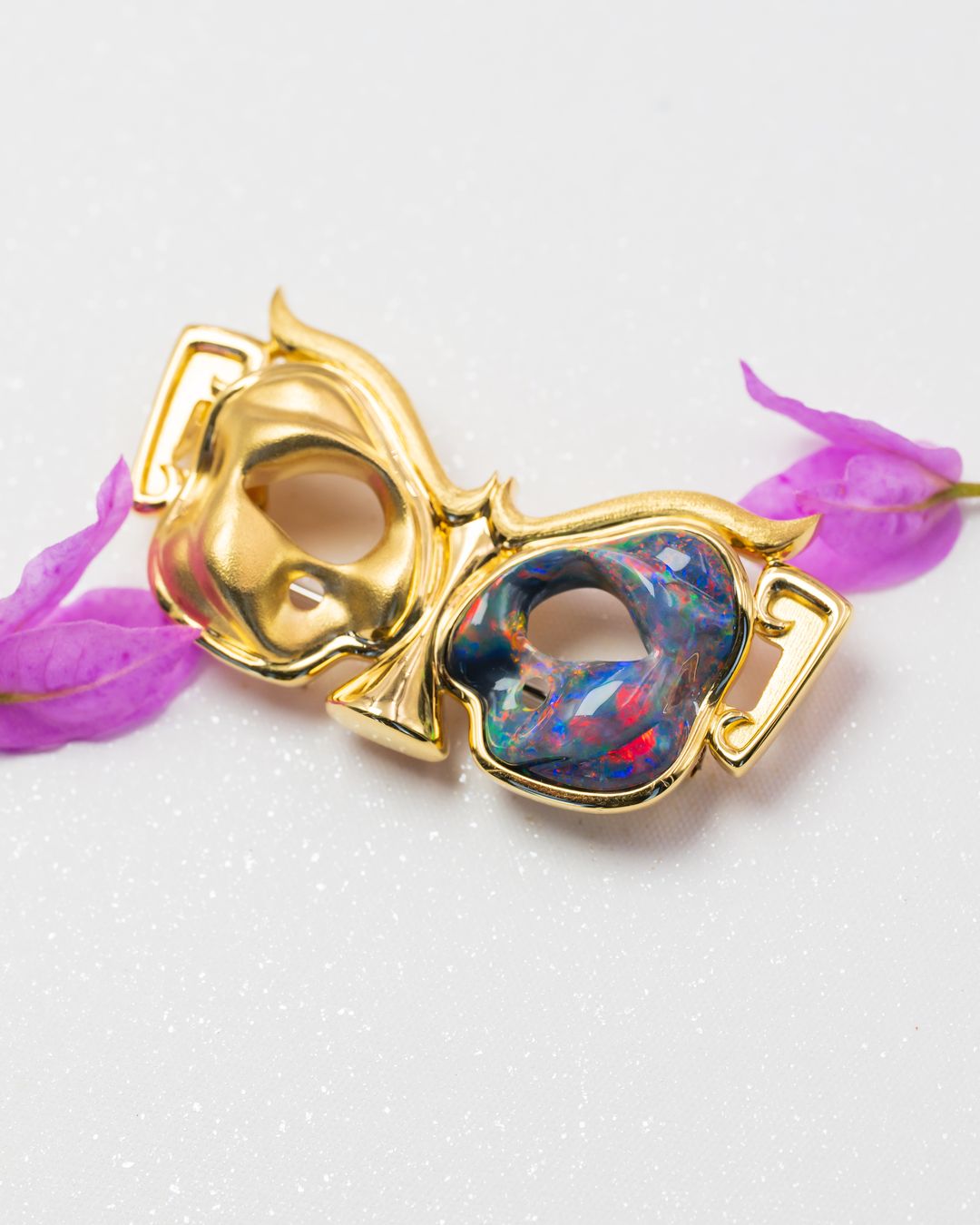 Phantom Opal Gold Brooch